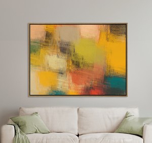 תמונת קטיפה מעוצבת – Golden Fields Abstract – מסגרת עץ