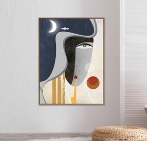 תמונת קטיפה מעוצבת – Lunar Abstract – מסגרת עץ