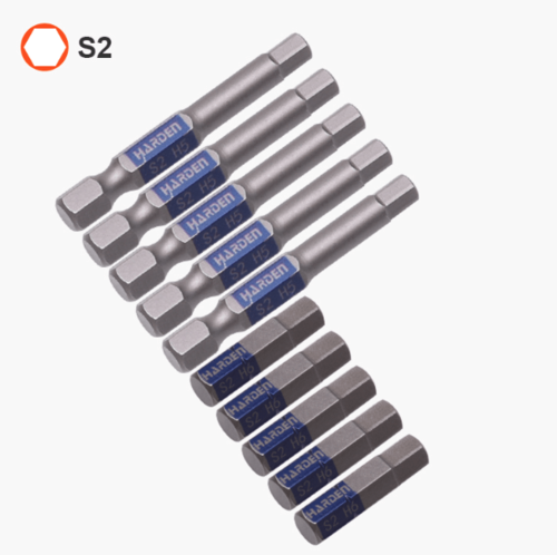 סט 10 ביטים למברג Hex H4 באורך 50 מ