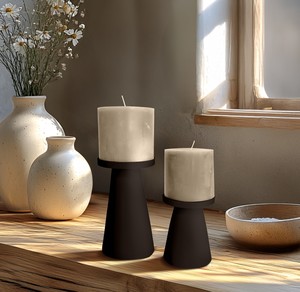 פמוט מעמד מעוצב – Stand Candle Holder שחור