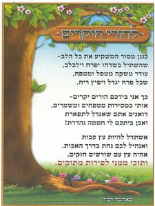 ברכה להורי היקרים ליום המשפחה דגם שקדיה