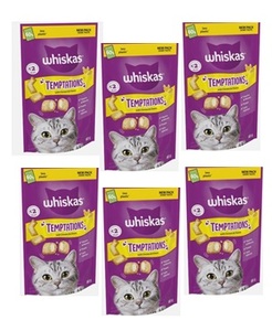 מבצע פותחים שנה! 6 אריזות ויסקס Whiskas חטיף לחתול-טמפטיישן עוף וגבינה 60 גרם