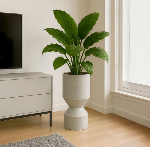 אגרטלי מתכת שעון חול ישר | לבן