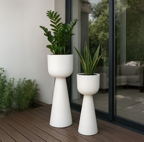 מעמד לעציצים לפיד | לבן