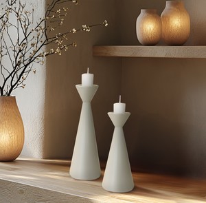 פמוט | קונוס | שמנת (קטן, גובה: 15 ס"מ)