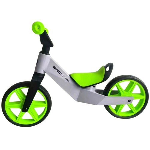 אופני איזון סופר קלילים עם כידון T, מושב מתכונן וגלגלי EVA ללא תקרים - ירוק