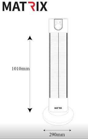 תנור חימום מגדל 2000W EIFFEL מפיץ חום חזק ונעים בעל אפקטיביות חימום