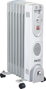 רדיאטור 7 צלעות בעוצמה 1500W וואט BOSS שני מפסקים + תוכניות חימום: 600 וואט, 900 וואט, 1500 וואט