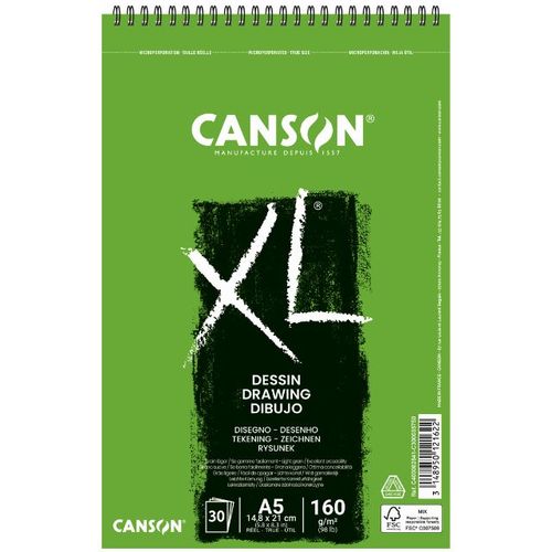 בלוק רישום, פחם 160 ג ר 30 דף CANSON Dessin XL A5