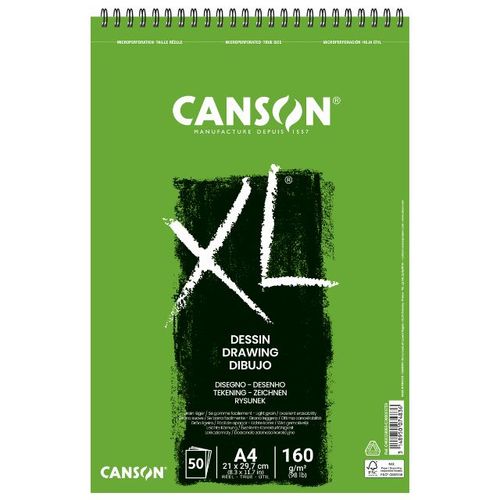 בלוק רישום, פחם 160 ג ר 50 דף CANSON Dessin XL A4 
