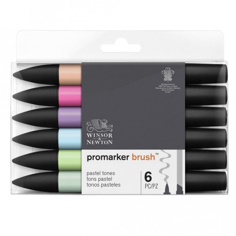 סט של 6 פרומרקר בראש לאיור  Promarker  BRUSH (PASTEL TONES)