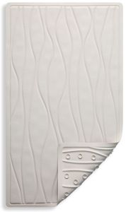 שטיח אמבט מונע החלקה מגומי 70 על 40 ס"מ - גלים ורוד