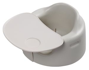 מושב הגבהה / בוסטר אוכל עשוי PU רך ונעים עם מגש - בז