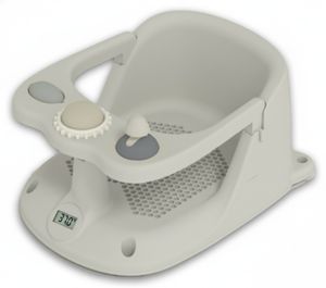 טבעת אמבט נפתחת עם מד טמפרטורה דיגיטלי וצעצועים - אפור