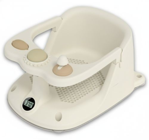 טבעת אמבט נפתחת עם מד טמפרטורה דיגיטלי וצעצועים - קרם