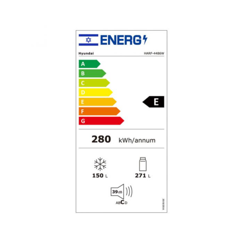מקרר יונדאי 4 דלתות 472 ליטר זכוכית לבנה Hyundai HARF-4486W