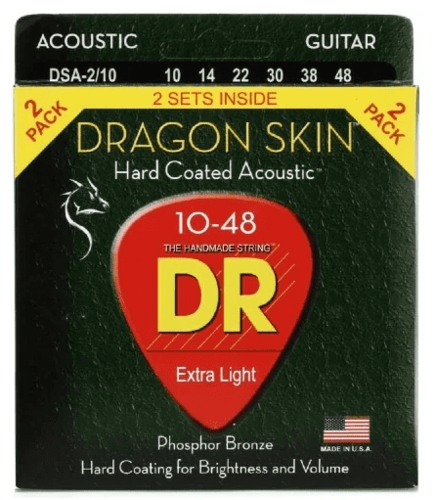 מיתרים לאקוסטית DR Strings DSA-2/10 10-48 2Pack
