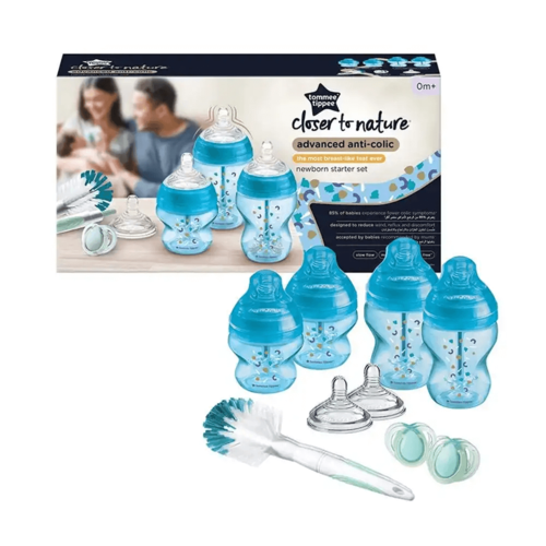 סט ניובורן בנים אנטי קוליק טומי טיפי - Tommee Tippee CTN Advanced Anti Colic New Born Bottle Kit Boys 