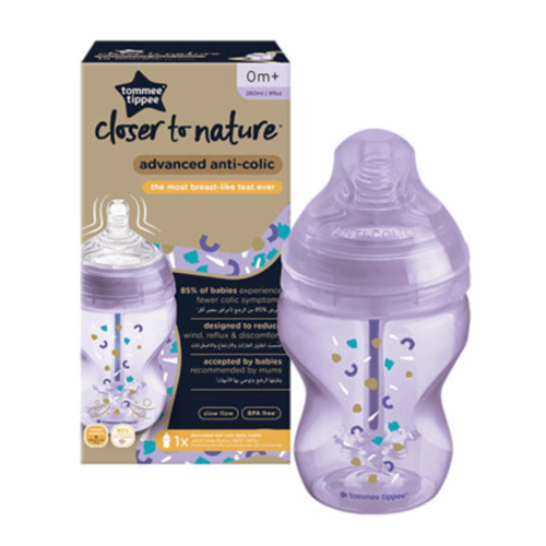 בקבוק אנטי קוליק 260 מ''ל בנות טומי טיפי -  Tommee Tippee 260ml Anti Colic Bottle Girls