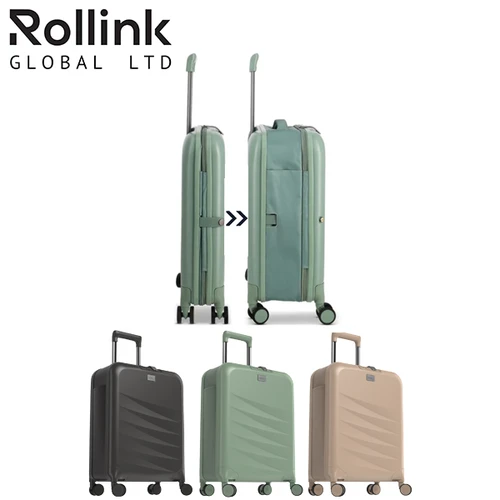 מזוודה מתקפלת טרולי עלייה למטוס המזוודה 21'' Rollink FLEX MONO - בז'
