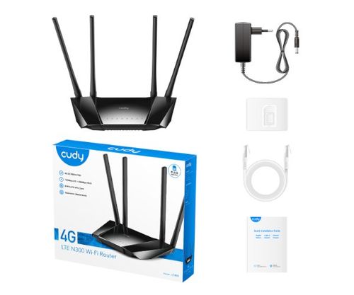 נתב אלחוטי כולל מודם סלולרי Cudy LT400 4G LTE 10/100 300Mbps