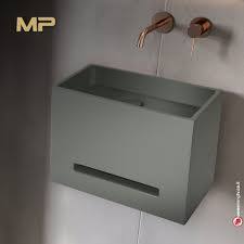 כיור תלוי מונו מבטון  לברז בקיר מידות 40/25 ס