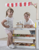 10 מגשי אוכל עם פירות וירקות לדוכן סופרמרקט מעץ מלא ויגה