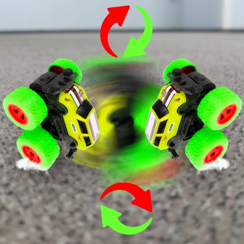 מכונית מונסטר Monster Truck עם הנעה בדחיפה וסיבוב 360 (מגוון דגמים)