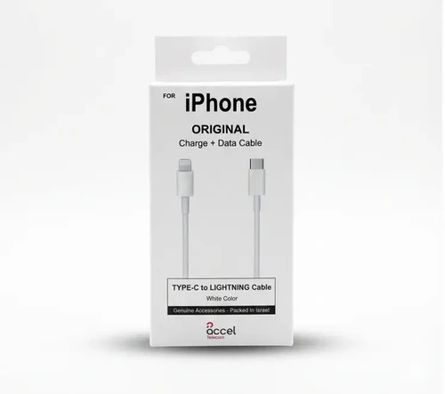 כבל טעינה והעברת נתונים Apple אפל מקורי USB ל- Lightning (1 מטר) MUQ3ZM/A יבוא מקביל