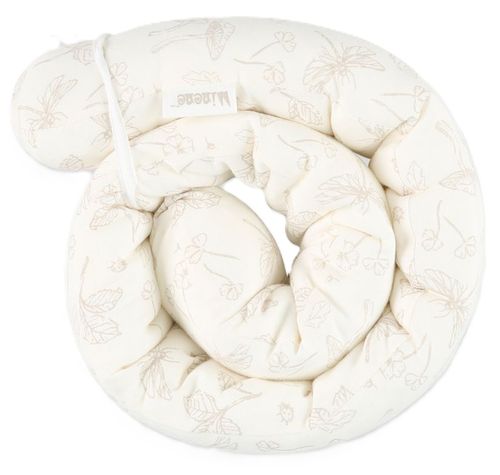 נחשושי - נחש בד קטן לעגלה או עריסה 100% כותנה מקולקציית Forest Mist - שמנת מודפס