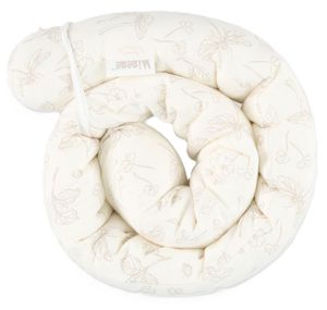 נחשושי - נחש בד קטן לעגלה או עריסה 100% כותנה מקולקציית Forest Mist - שמנת מודפס