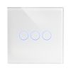 מתג טאץ' חכם לתאורה 3 לחצנים זכוכית לבנה WIFI 60mm