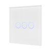 מתג טאץ' חכם לתאורה 3 לחצנים זכוכית לבנה WIFI 60mm