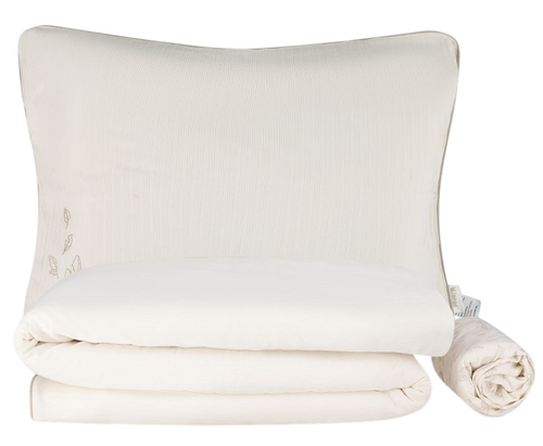 סט מצעים למיטת מעבר 3 חלקים 100% כותנה מקולקציית Forest Mist - שמנת מודפס