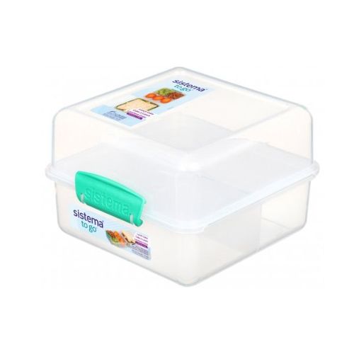 קופסת אוכל קובייה מחולקת 1.4 ליטר SISTEMA