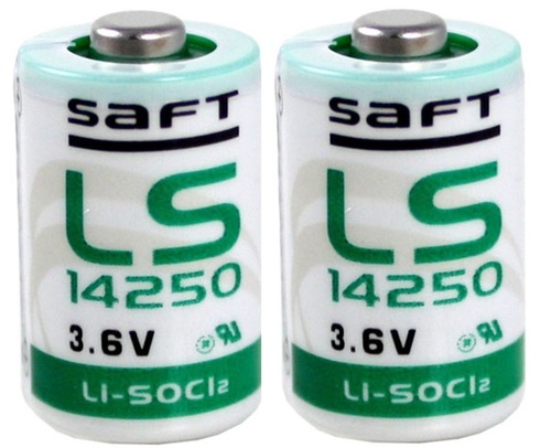 2 סוללות ליטיום LITHIUM דגם 14250 גודל 1/2AA מתח 3.6V