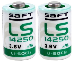 2 סוללות ליטיום LITHIUM דגם 14250 גודל 1/2AA מתח 3.6V