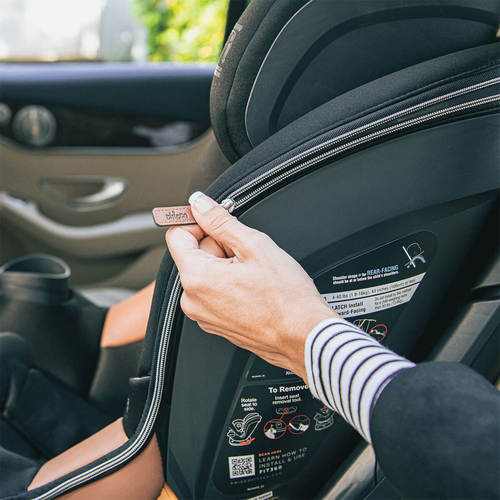 כיסא בטיחות מסתובב פיט 360 זיפ קלירטקס ClearTex ZIP עם מנגנון התקנה LeverLock ומראה - שחור JET צ'יקו