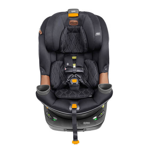 כיסא בטיחות מסתובב פיט 360 זיפ קלירטקס ClearTex ZIP עם מנגנון התקנה LeverLock ומראה - שחור JET צ'יקו