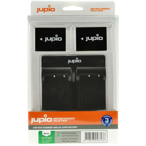 ערכת JUPIO: מטען USB כפול + 2 סוללות NP-W126S