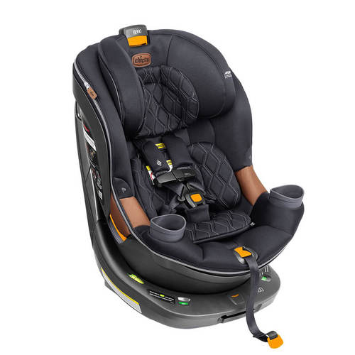 כיסא בטיחות מסתובב פיט 360 זיפ קלירטקס ClearTex ZIP עם מנגנון התקנה LeverLock ומראה - שחור JET צ'יקו