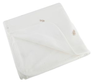 שמיכת תינוק קיצית ודו-צדדית גדולה 100% כותנה 85X115 - שמנת מודפס