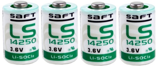 4 סוללות ליטיום LITHIUM דגם 14250 גודל 1/2AA מתח 3.6V