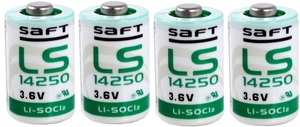 4 סוללות ליטיום LITHIUM דגם 14250 גודל 1/2AA מתח 3.6V