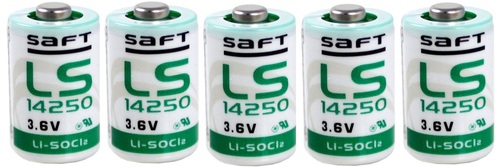 5 סוללות ליטיום LITHIUM דגם 14250 גודל 1/2AA מתח 3.6V