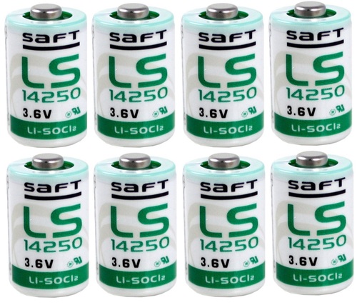 8 סוללות ליטיום LITHIUM דגם 14250 גודל 1/2AA מתח 3.6V