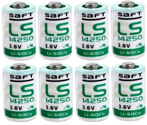 8 סוללות ליטיום LITHIUM דגם 14250 גודל 1/2AA מתח 3.6V