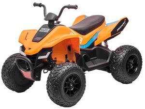 טרקטורון מקלארן 12V חשמלי לילדים עם גלגלי גומי EVA, שלט חכם ואורות LED קדמיים - כתום