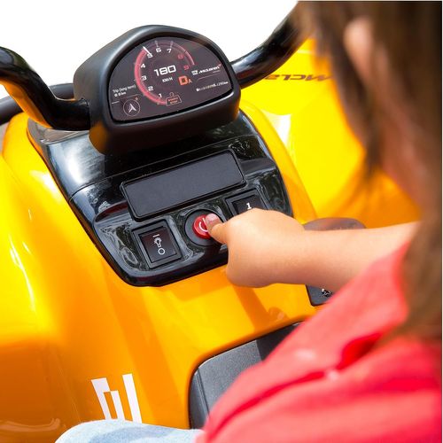 טרקטורון מקלארן 12V חשמלי לילדים עם גלגלי גומי EVA, שלט חכם ואורות LED קדמיים - כתום