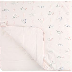 שמיכת תינוק דו-צדדית גדולה 115X85 ס"מ מקולקציית Wounderland - ורוד פרחוני